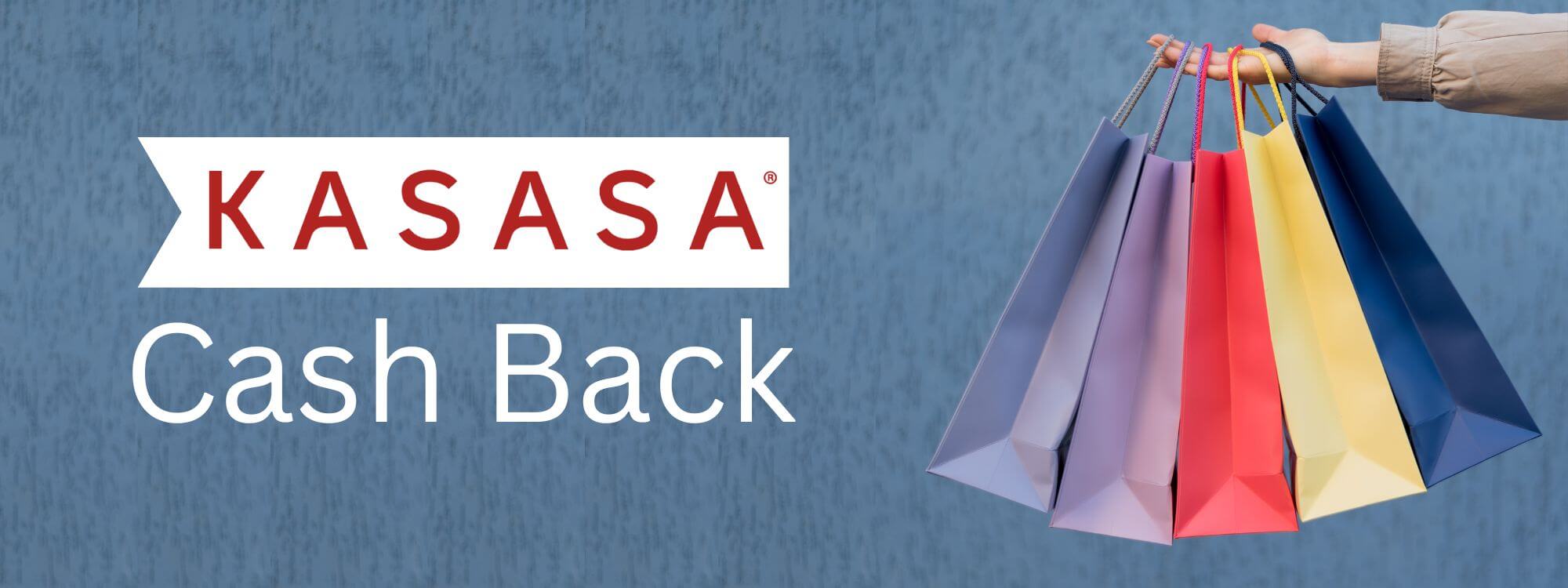 Banner for Kasasa Cash Back® showing a person holding gift bags.